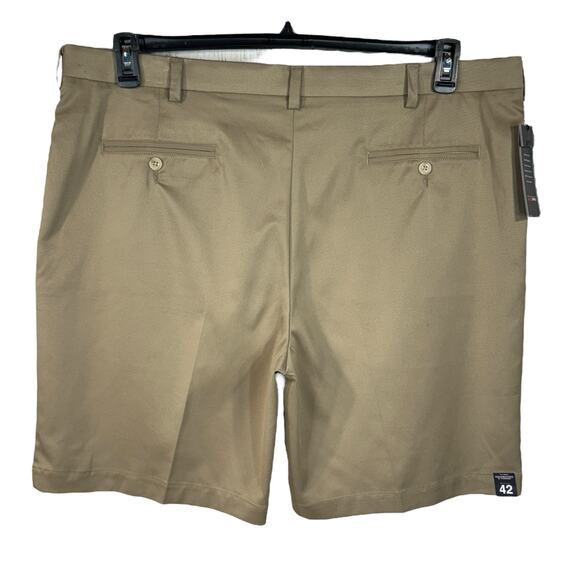 Roundtree & Yorke SZ 42 Travel Smart Shorts Classic Fit Flat Front Zip-Fly Tan - Picture 4 of 9